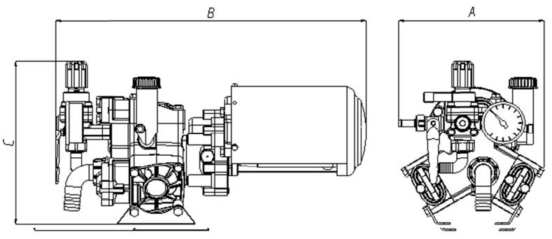 Dimension pompe 12V Imovili